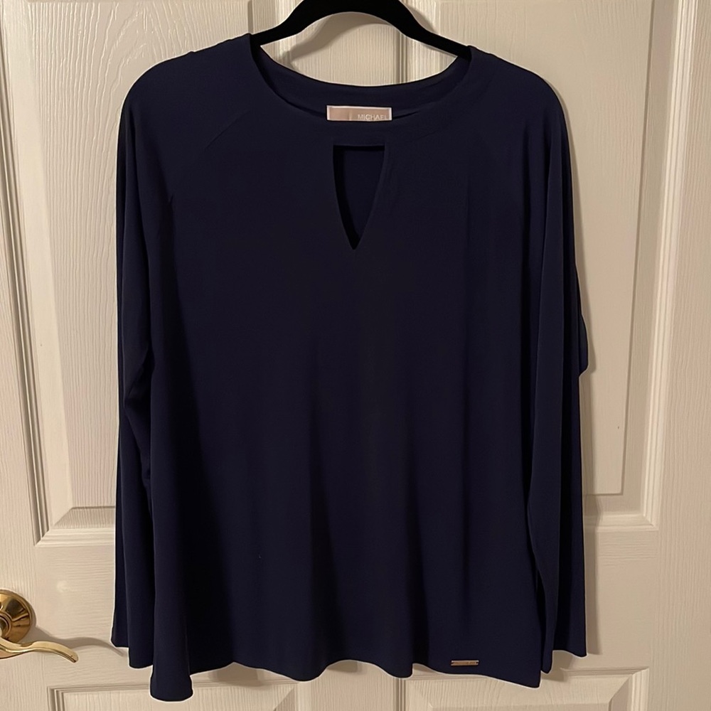 Dark navy blue long sleeve Michael Kors top size L